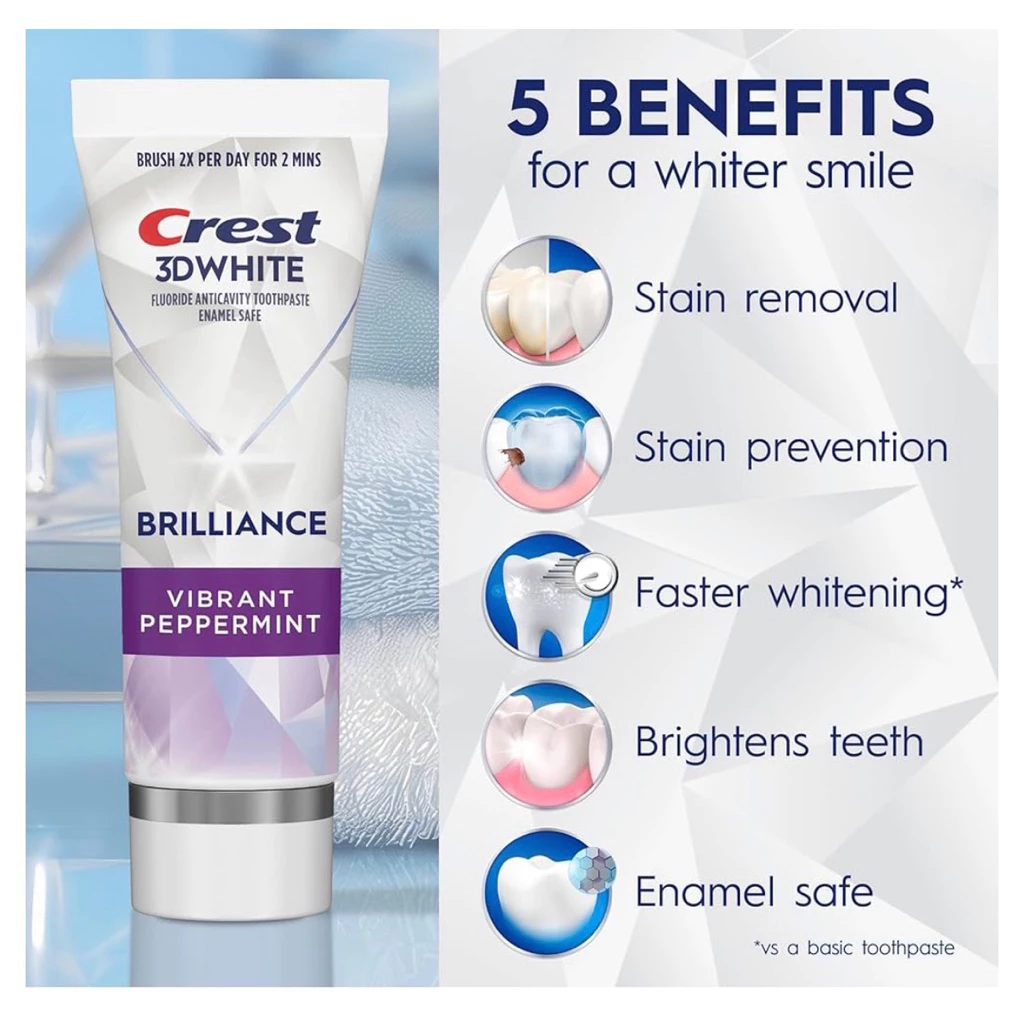 Crest 3D White Brilliance Toothpaste Large Size 4.6 OZ