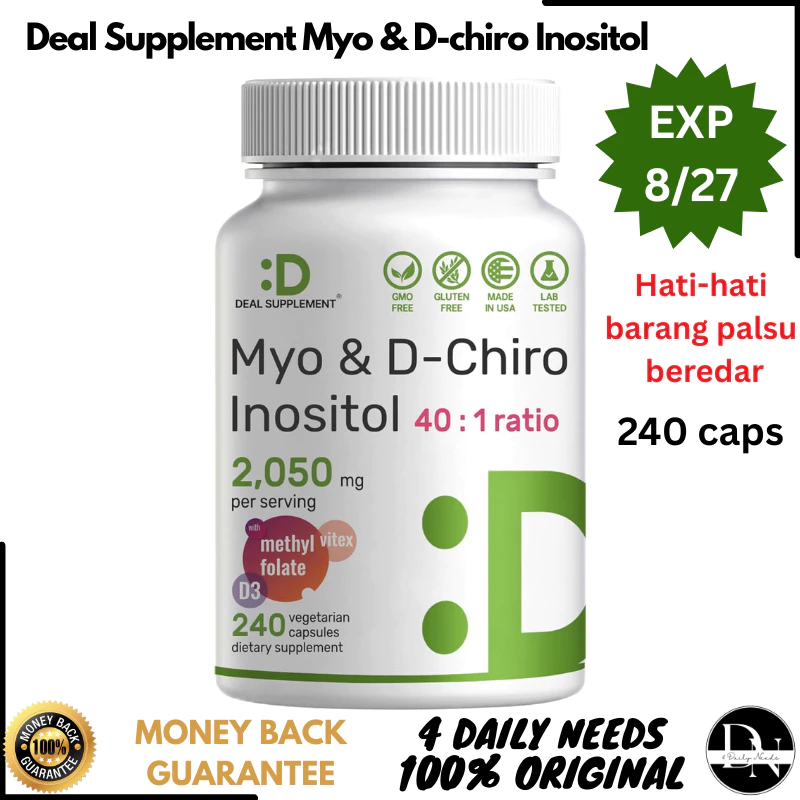 Deal Supplement Myo-Inositol & D-Chiro Inositol 2050mg Fertility Vegan