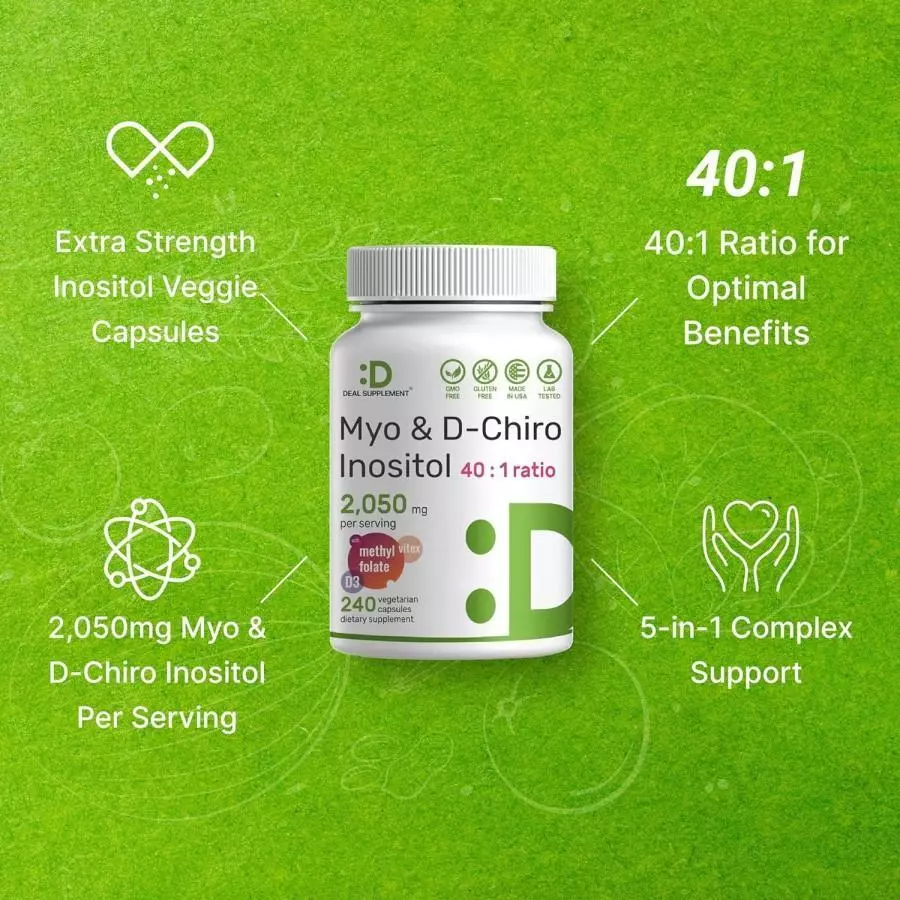 Deal Supplement Myo-Inositol & D-Chiro Inositol 2050mg Fertility Vegan - Image 4