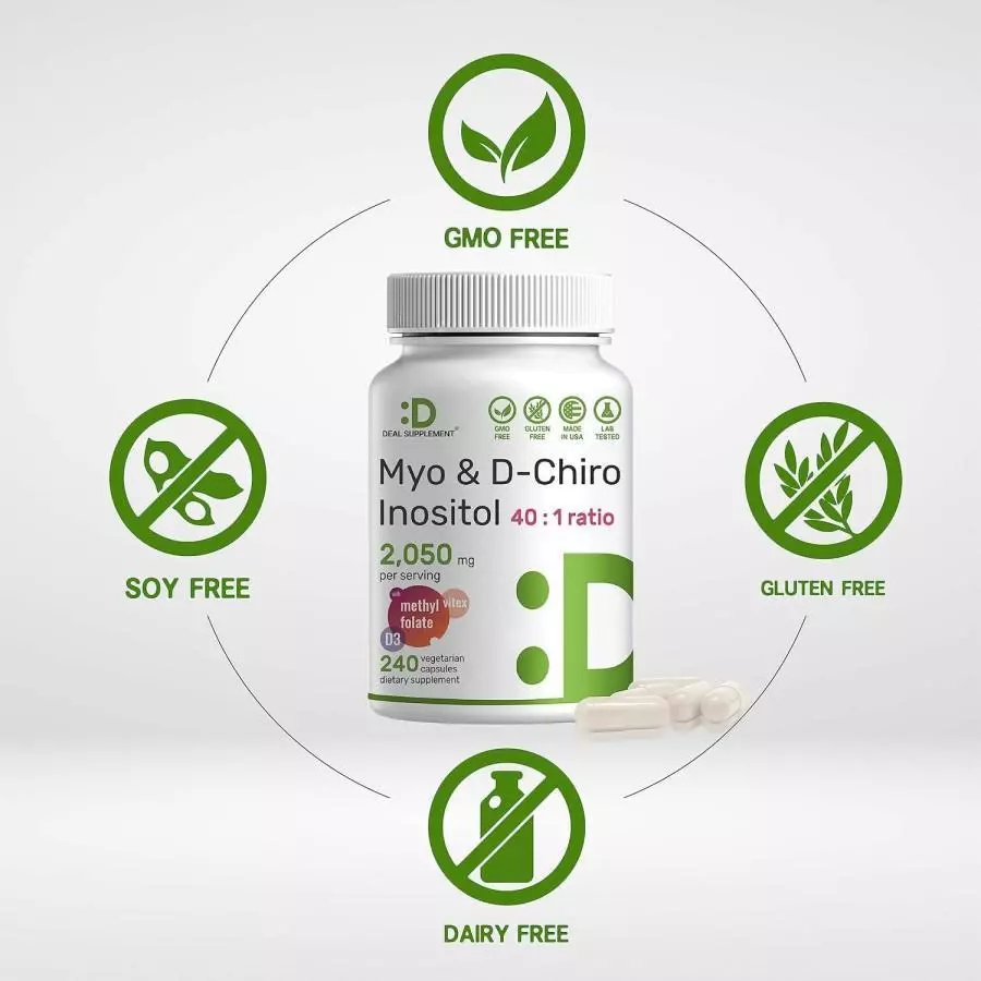 Deal Supplement Myo-Inositol & D-Chiro Inositol 2050mg Fertility Vegan - Image 3