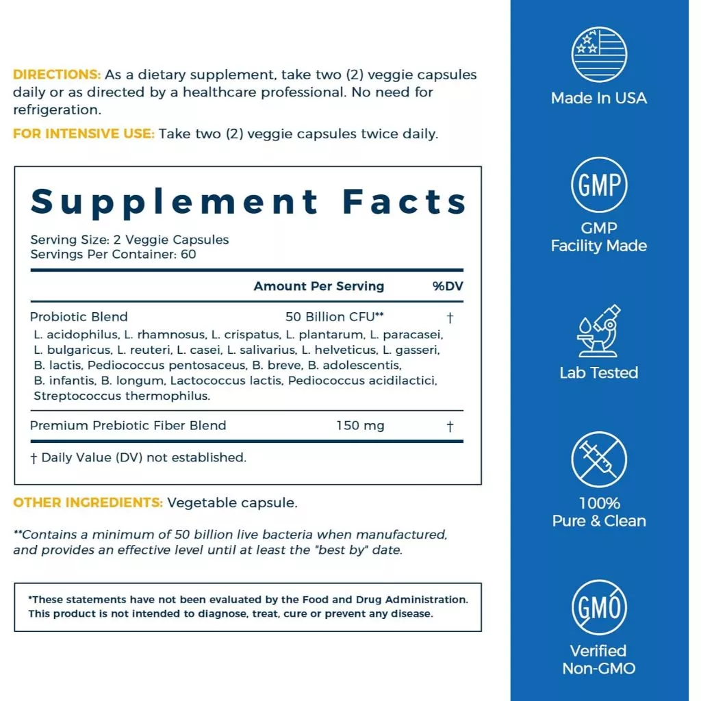 New Rhythm NewRhythm Probiotics 50 Billion CFU Gluten Free 120 Billion CFU - Image 5