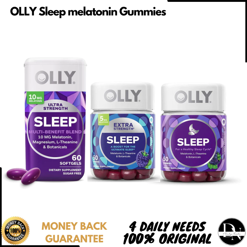 OLLY Sleep Aid Melatonin Gummies 3mg Extra Strength 5mg Ultra Softgels 10mg