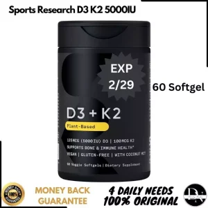 SR Sports Research Vitamin D3 + K2 with Coconut MCT Oil 125 mcg