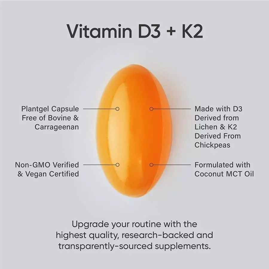 SR Sports Research Vitamin D3 + K2 with Coconut MCT Oil 125 mcg - Image 4