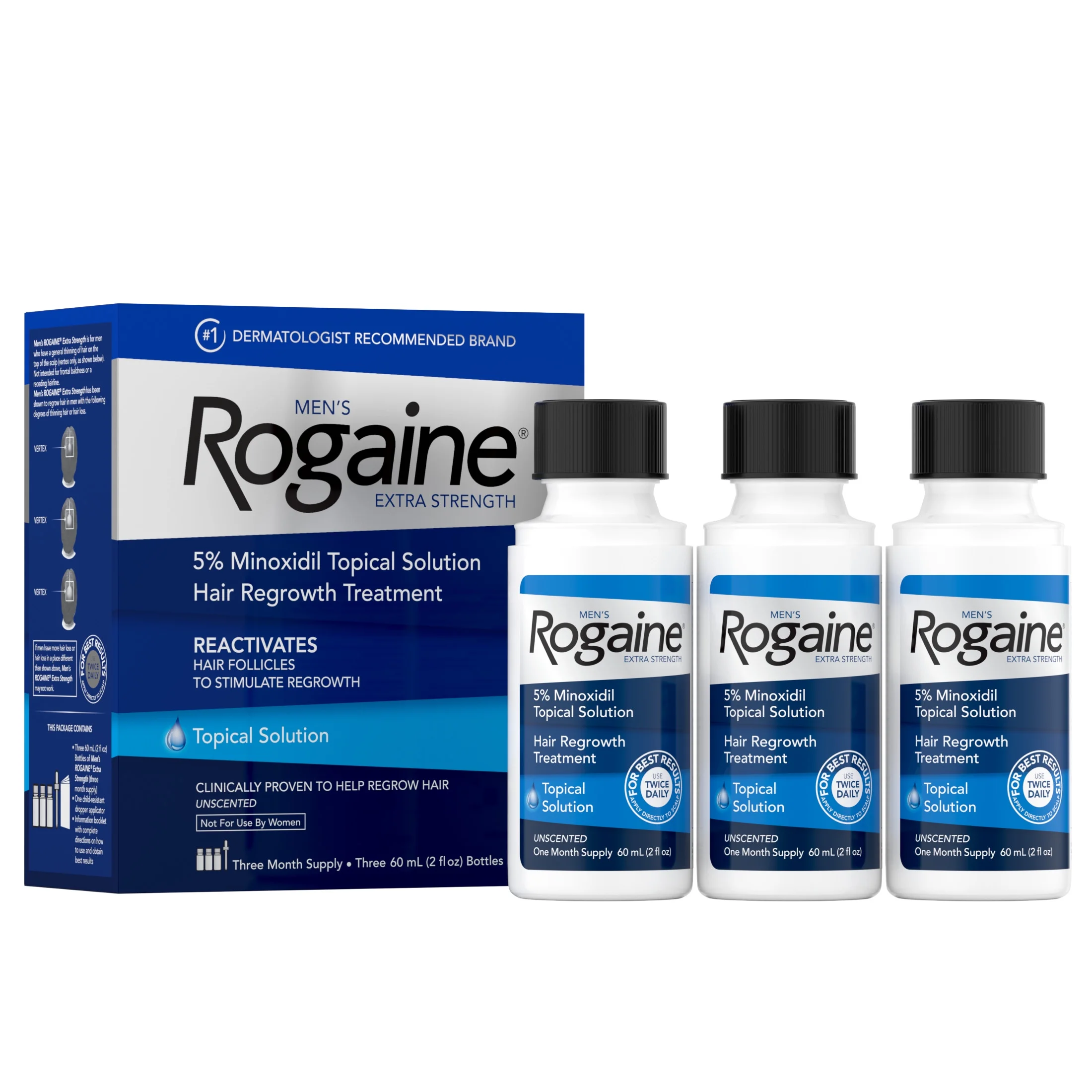 Rogaine Men 5% Minoxidil Original USA - 1 BOTOL + PIPET