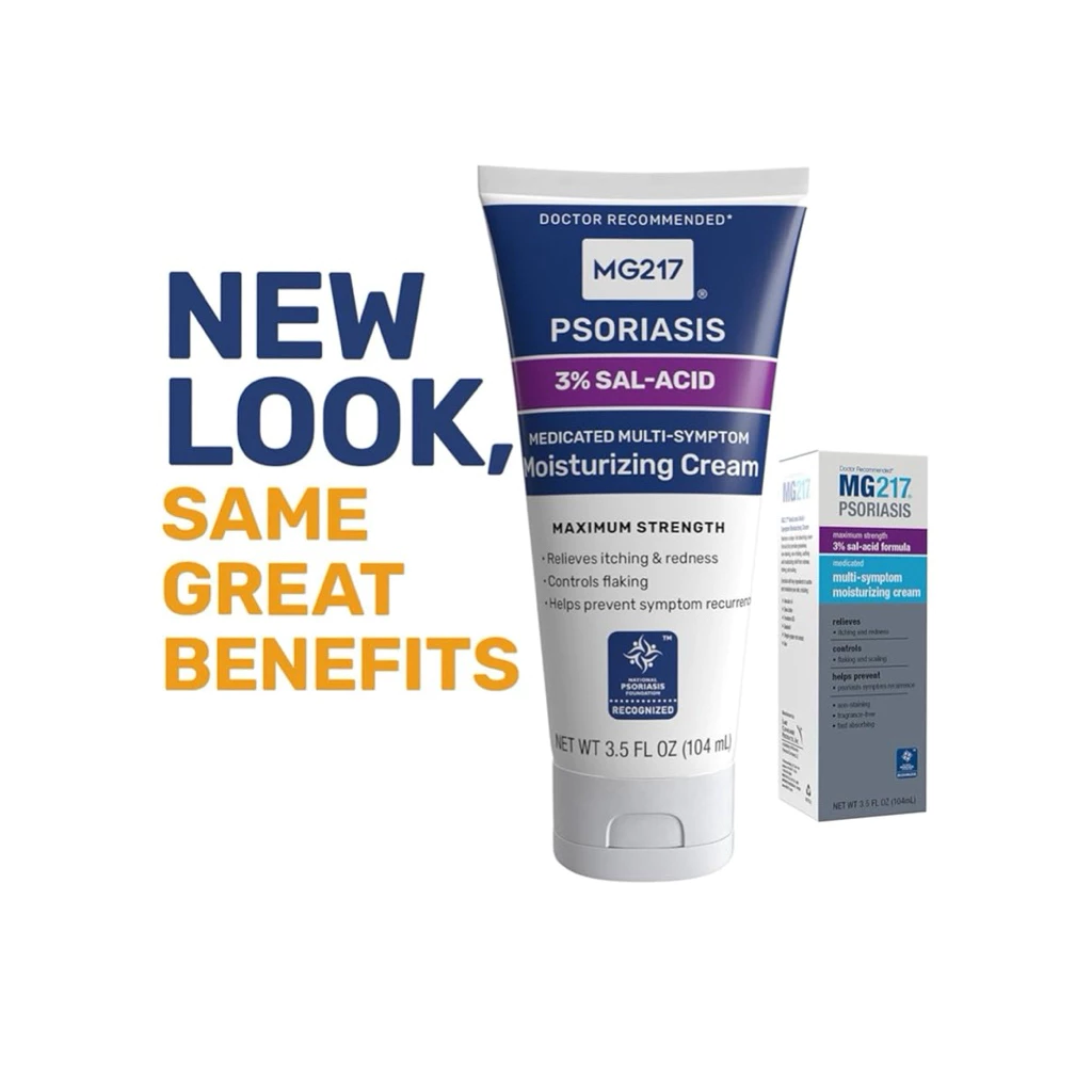 NEW LOOK MG217 PSORIASIS 3% Sal Acid Formula Multi Symptom Moisturizing Cream USA